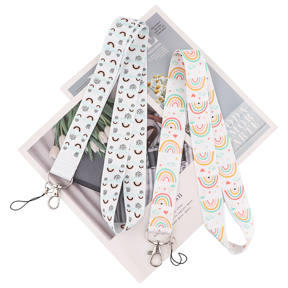 Wholesale Rainbow Polyester Badge Lanyard